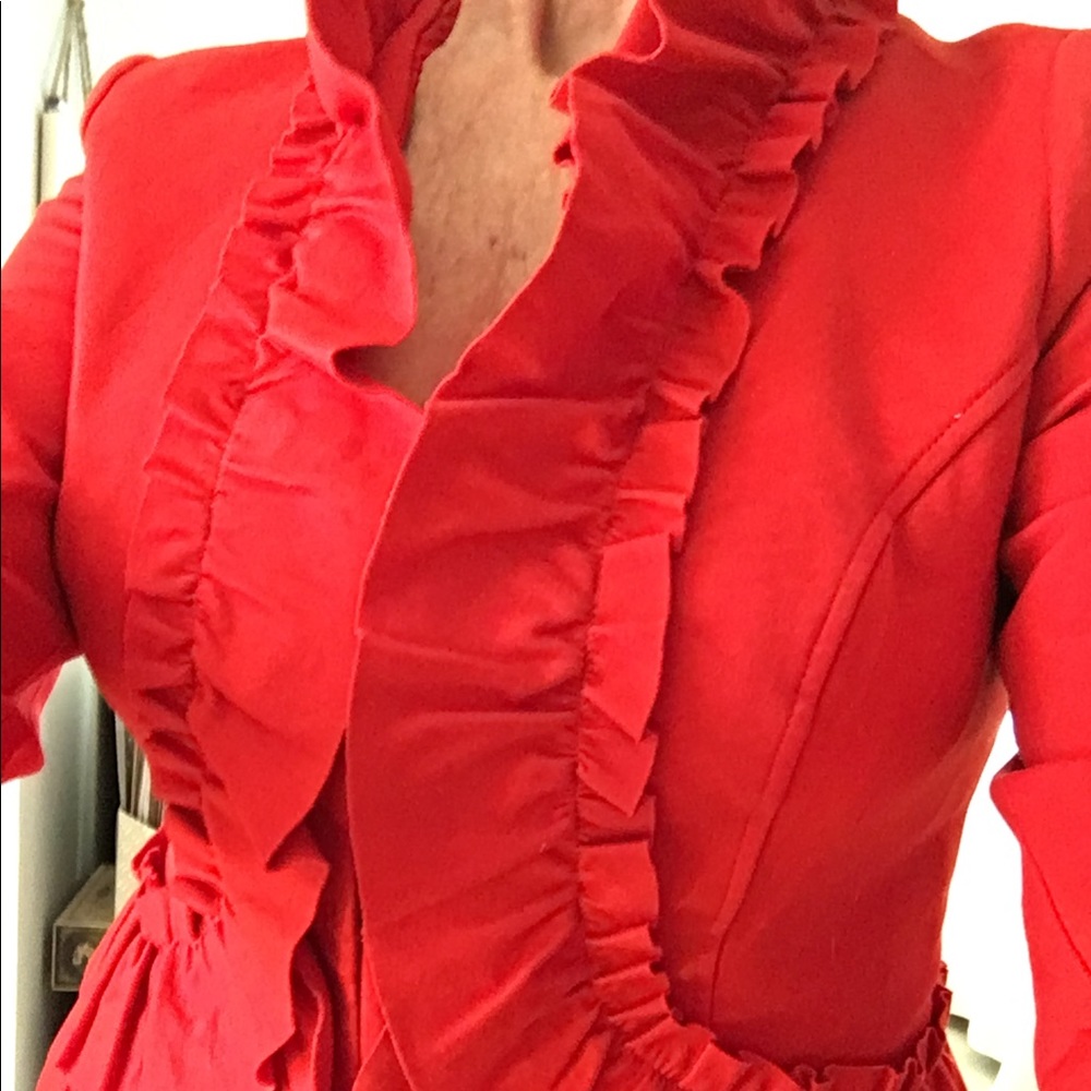 ❤️INC Red Ruffled Jacket💋